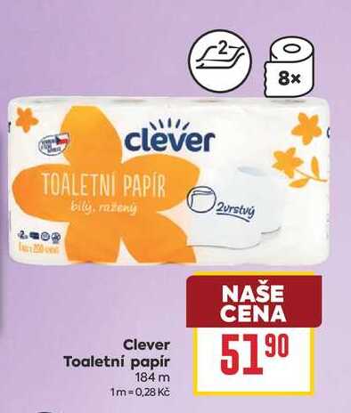 Clever Toaletní papír 184 m BILLA