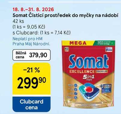 Somat Čisticí prostředek do myčky na nádobí, 42 ks Tesco