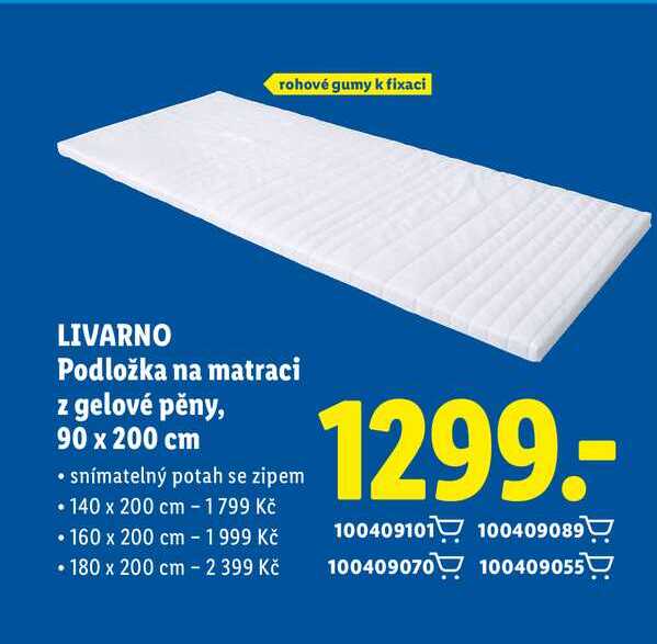 LIVARNO Podložka na matraci z gelové pěny, 90 x 200 cm 