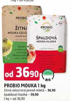 PROBIO MOUKA 1 kg BIO žitná celozrnná jemně mletá