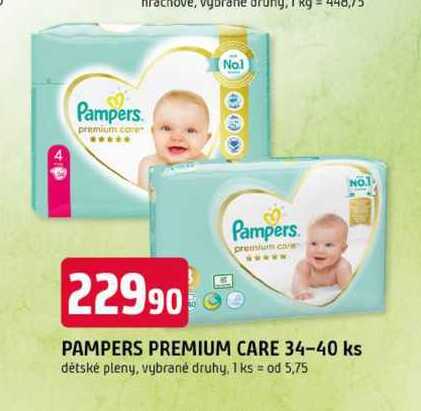 PAMPERS PREMIUM CARE 34-40 ks dětské pleny Trefa
