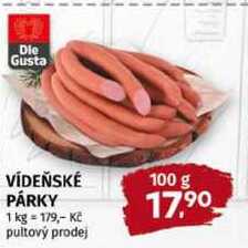 DLE Gusta VÍDEŇSKÉ PÁRKY 100g