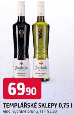 TEMPLÁŘSKÉ SKLEPY 0,75 L