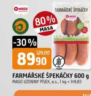 FARMÁŘSKÉ ŠPEKÁČKY 600 g
