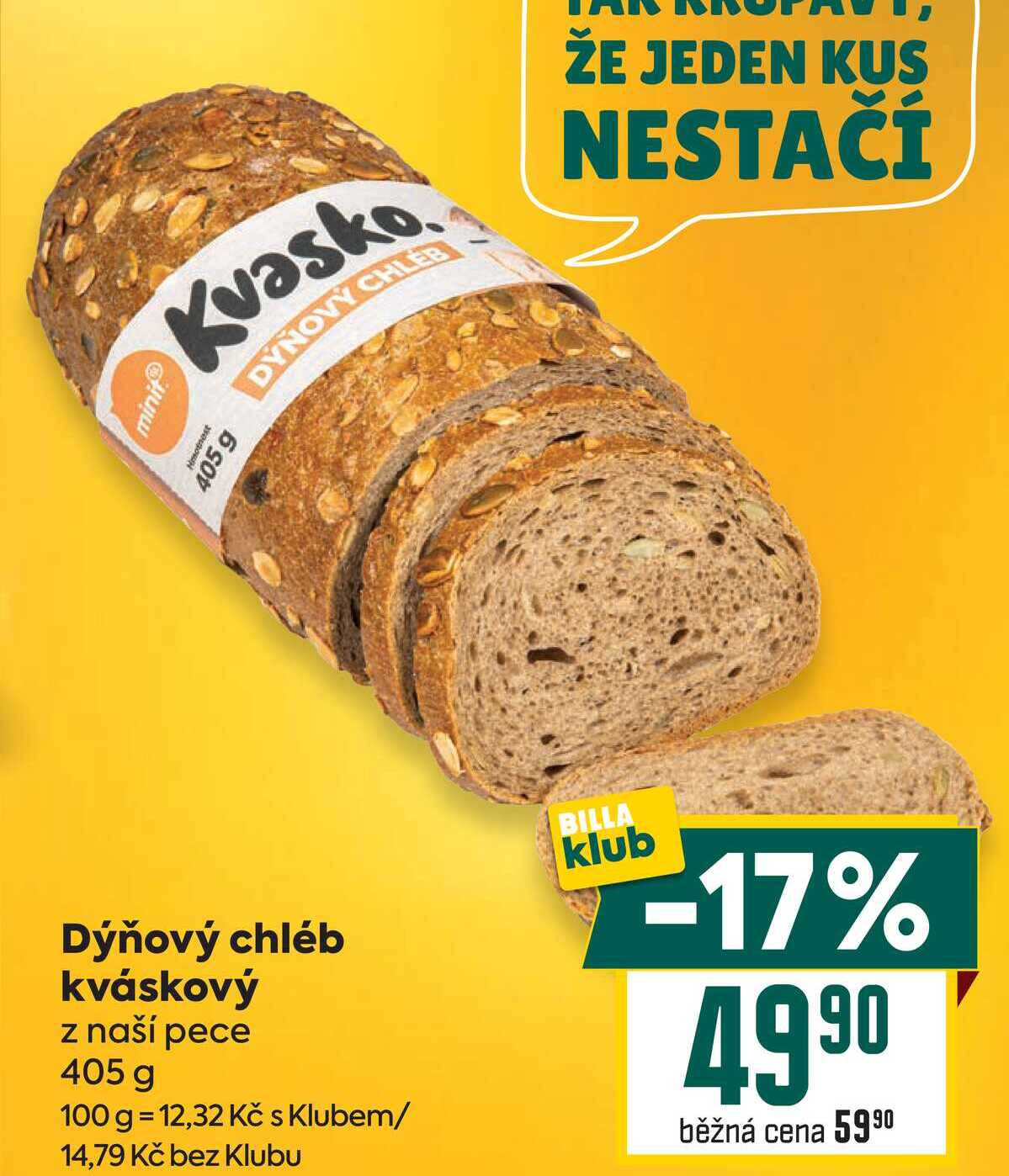 Dýňový chléb kváskový z naší pece 405 g