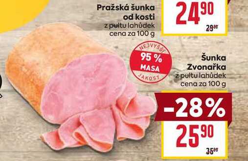 Šunka Zvonařka z pultu lahůdek cena za 100 g