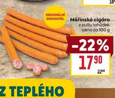 Měřínské cigáro z pultu lahůdek cena za 100 g