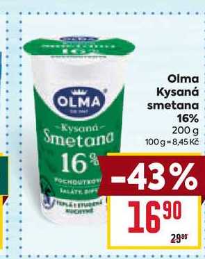 Olma Kysaná smetana 16% 200 g
