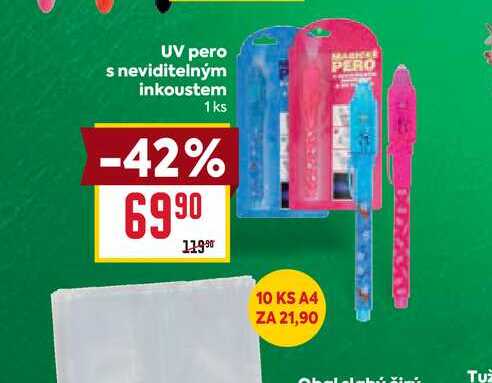 UV pero s neviditelným inkoustem 1 ks