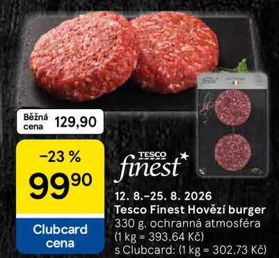 Tesco Finest Hovězí burger, 330 g 
