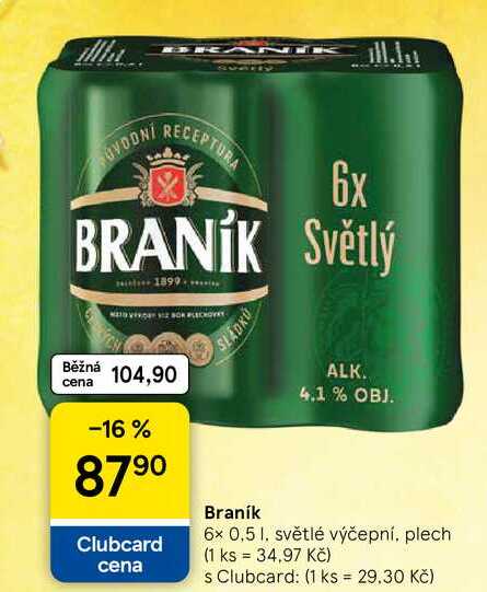 Braník, 6x 0,5 l