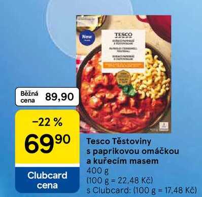 Tesco Těstoviny s paprikovou omáčkou a kuřecím masem, 400 g  