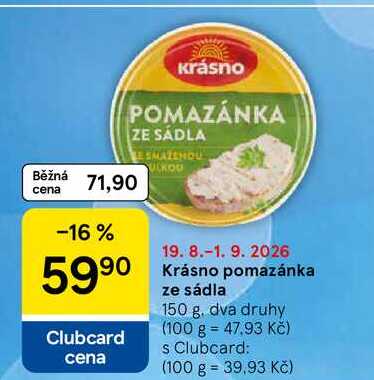 Krásno pomazánka ze sádla, 150 g