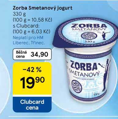 Zorba Smetanový jogurt, 330 g