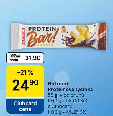 Nutrend Proteinová tyčinka, 55 g, více druhů 