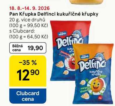 Pan Křupka Delfínci kukuřičné křupky, 20 g, více druhů Tesco