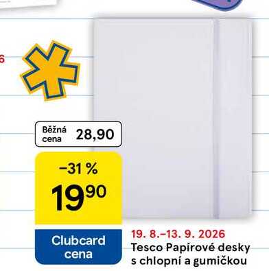 Tesco Papírové desky s chlopní a gumičkou
