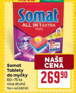 Somat Tablety do myčky 60-75 ks