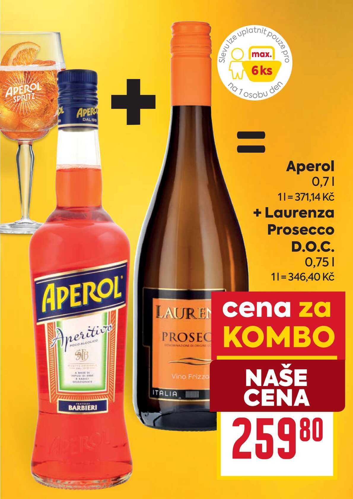 Aperol 0,7l + Laurenza Prosecco D.O.C. 0,75l