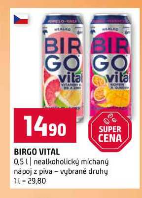 BIRGO VITAL 0,5l nealkoholický míchaný nápoj z piva vybrané druhy 