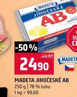 MADETA JIHOČESKÉ AB 250 g 78% tuku 