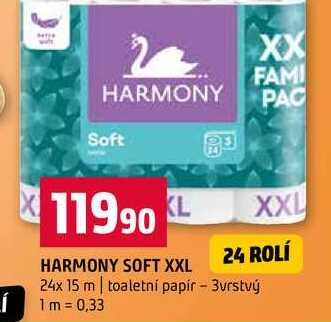 HARMONY SOFT XXL 24x 15 m toaletní papír 3vrstvý Terno