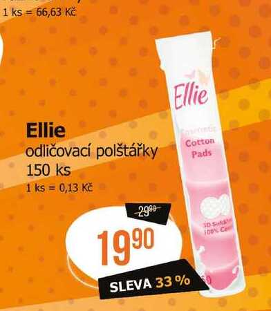 Ellie odličovací polštářky 150 ks
