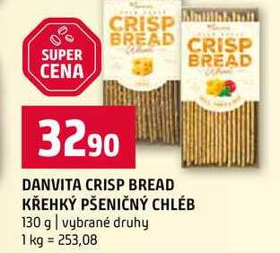 DANVITA CRISP BREAD KŘEHKÝ PŠENIČNÝ CHLÉB 130 g vybrané druhy