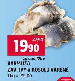 VARMUŽA ZÁVITKY V ROSOLU VAŘENÉ 100g