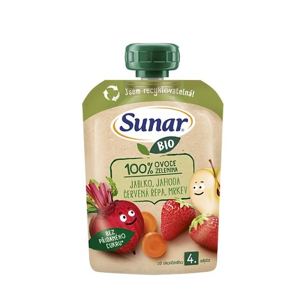 Sunar BIO Jablko jahoda červená řepa