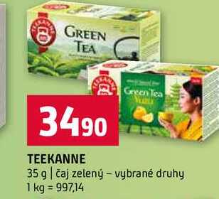 TEEKANNE 35 g čaj zelený vybrané druhy