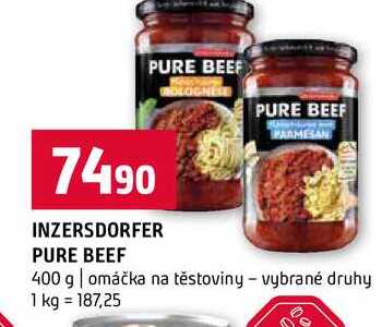 INZERSDORFER PURE BEEF 400 g omáčka na těstoviny vybrané druhy