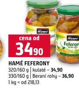 HAMÉ FEFERONY 320/160 g kulaté 330/160 g Beraní rohy
