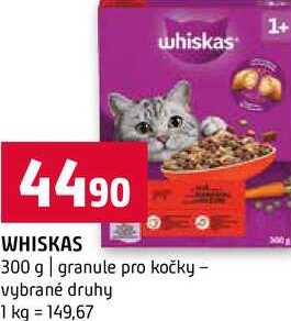 WHISKAS 300g granule pro kočky vybrané druhy