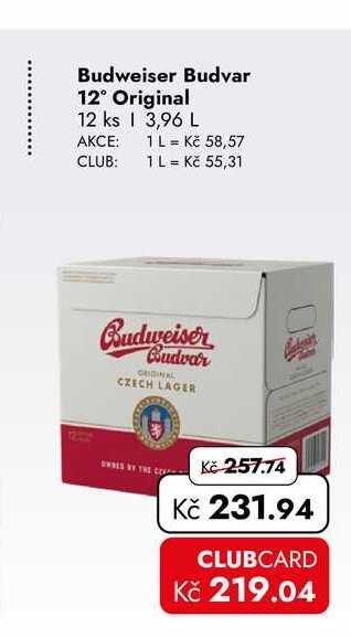 Budweiser Budvar 12° Original 12 ks | 3,96 L