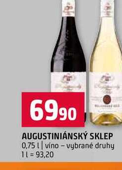 AUGUSTINIÁNSKÝ SKLEP 0,75l víno vybrané druhy