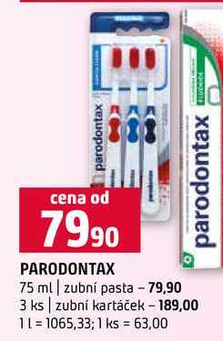 PARODONTAX 75 ml zubní pasta 3 ks zubní kartáček Terno