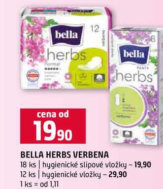 BELLA HERBS VERBENA 18 ks hygienické slipové vložky 12 ks hygienické vložky Terno