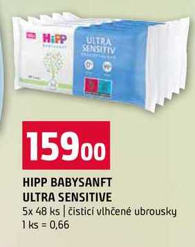 HIPP BABYSANFT ULTRA SENSITIVE 5x 48 ks čisticí vlhčené ubrousky Terno