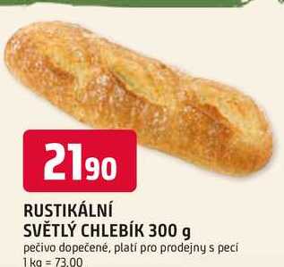 RUSTIKÁLNÍ SVĚTLÝ CHLEBÍK 300 g