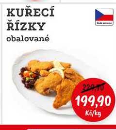 KUŘECÍ ŘÍZKY obalované 1kg