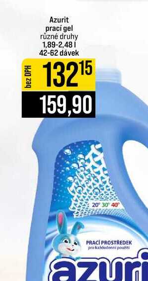 Azurit prací gel různé druhy 1,89-2,48l 42-62 dávek