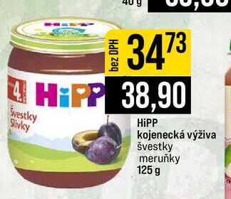 HiPP kojenecká výživa švestky meruňky 125 g 