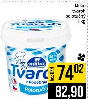 Milko tvaroh polotučný 1 kg 