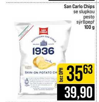 San Carlo Chips se slupkou pesto sýr&pepř 100 g 