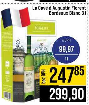 La Cave d'Augustin Florent Bordeaux Blanc 3l