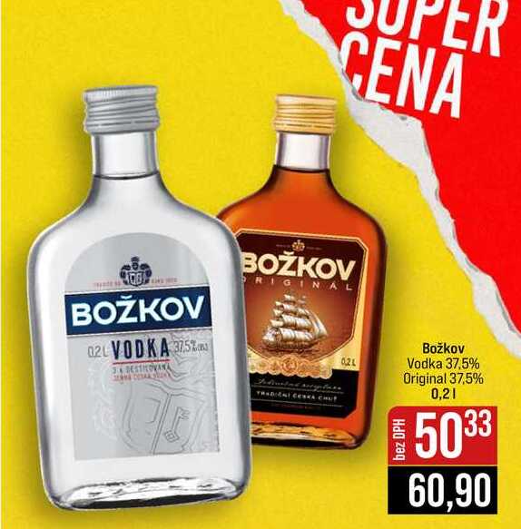 Božkov Vodka 37,5% Original 37,5% 0,2l