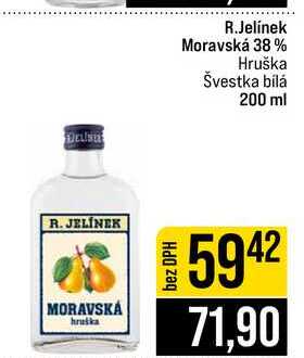 R.Jelínek Moravská 38% Hruška Švestka bilá 200 ml