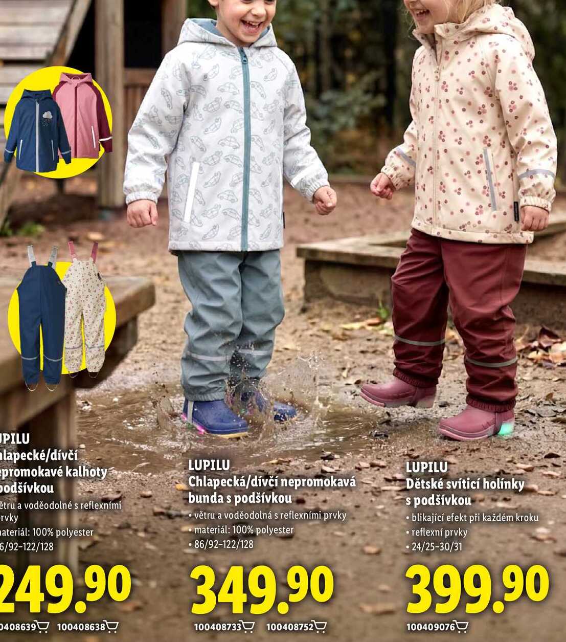 LUPILU Chlapecká/dívčí nepromokavá bunda s podšívkou Lidl