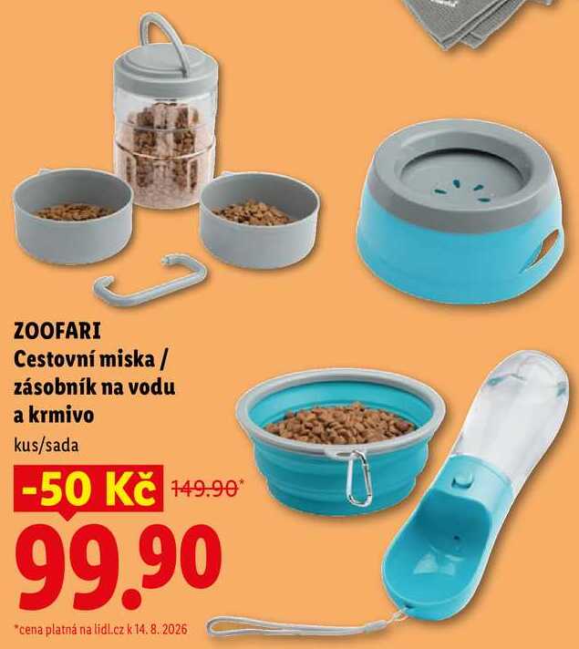 ZOOFARI Cestovní miska/zásobník na vodu a krmivo Lidl